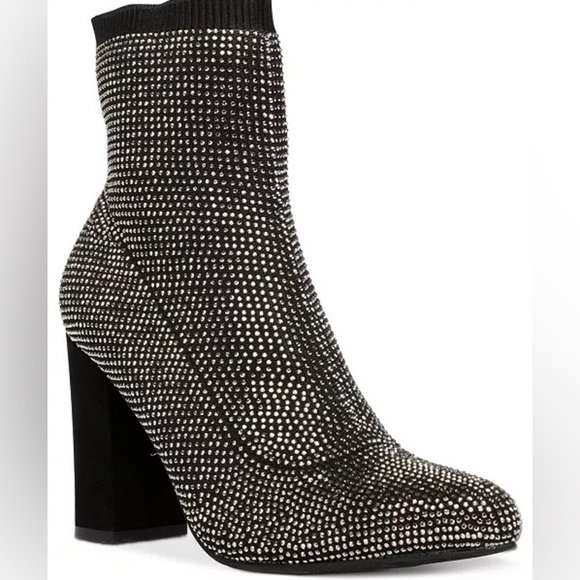 Rhinestone Boots Sock Booties Size 7 - Picture 2 of 6